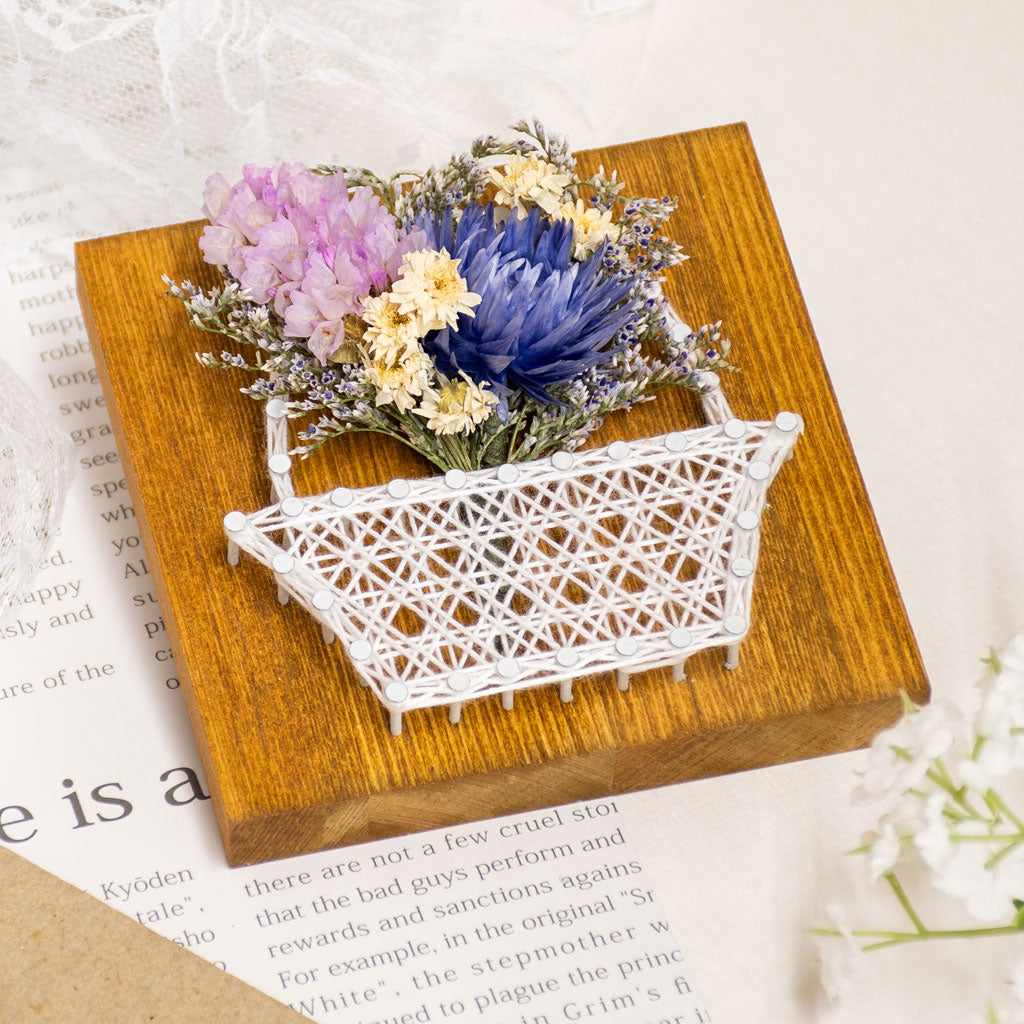 Nail it!! Kit Pattern No.802 Design: White Basket and Dried Flower Set