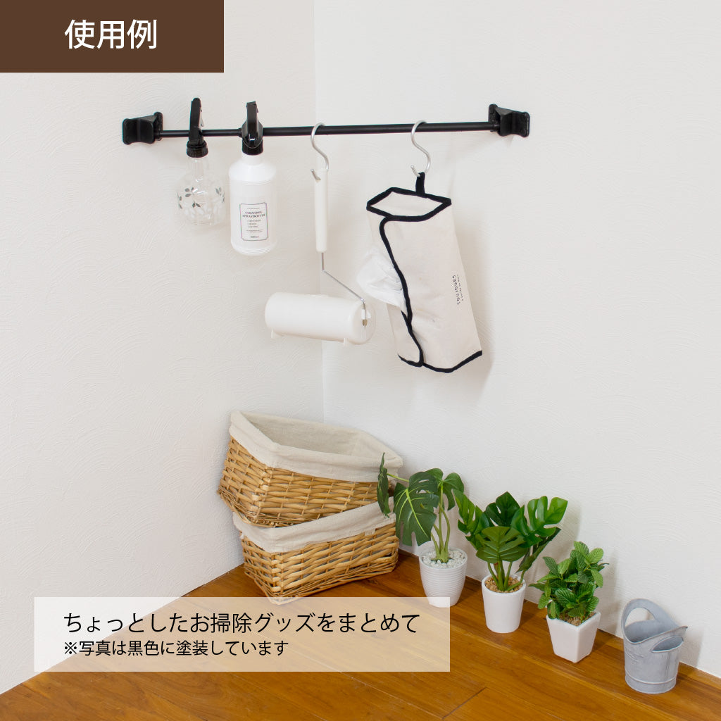 つっぱり棒強化隊 斜めホルダー ホワイト/ブラック【3個以上で送料無料】