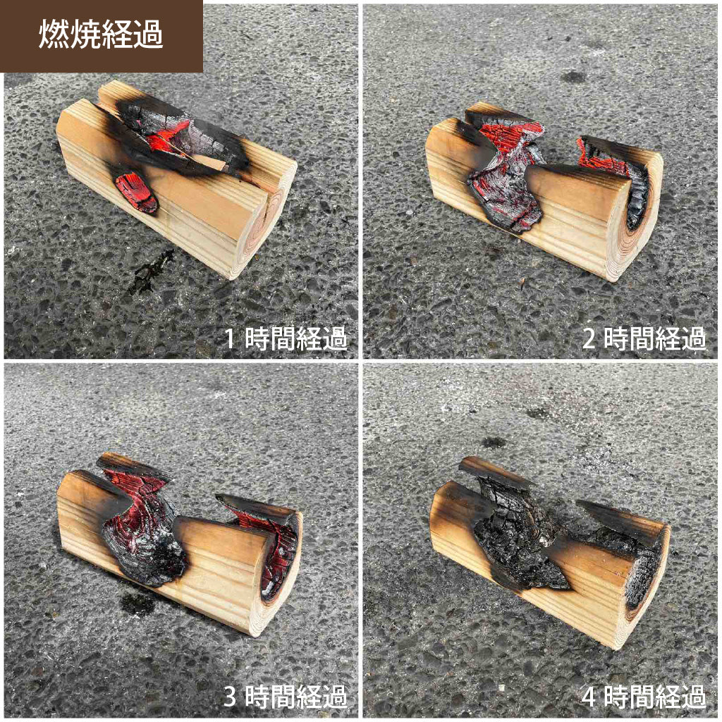 背割りした丸太のトーチ セット
