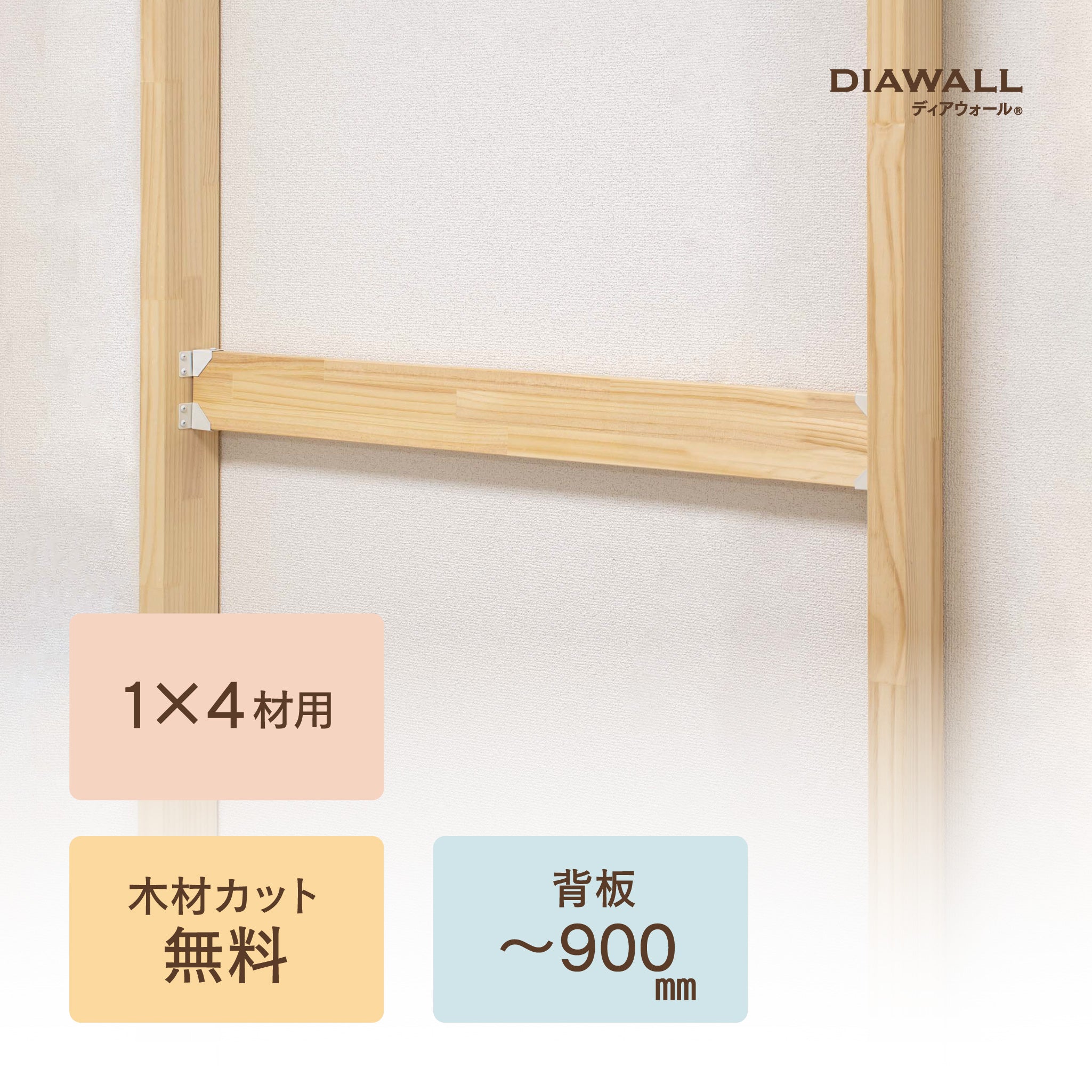 ディアウォール 1×4材 背板セット(追加オプション) ～900㎜｜【ディアウォール公式】賃貸でも安心。壁穴をあけずにオリジナルの壁面収納をDIY  WAKAI 若井産業 – WAKAI オンラインストア DIY & LIFE GOODS