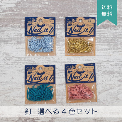 【送料無料】Nail it!! 釘 100本袋入り 選べる4種セット